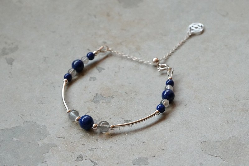 Blue Bird - Lapis Lazuli 925 Sterling Silver Bracelet - สร้อยข้อมือ - เครื่องประดับพลอย สีน้ำเงิน