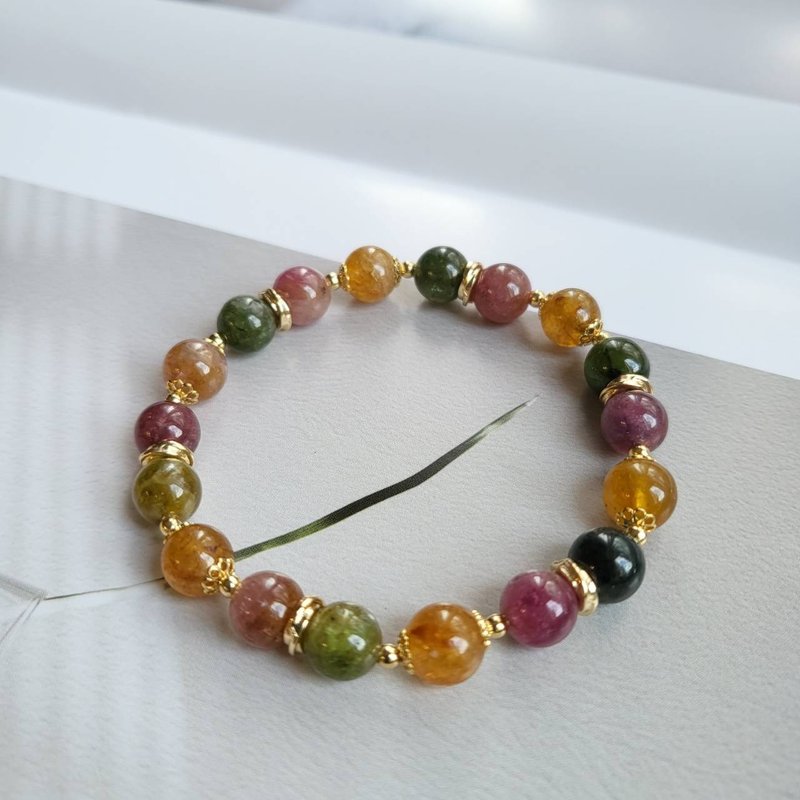 Lucky/Rainbow Tourmaline Bracelet - Bracelets - Crystal 