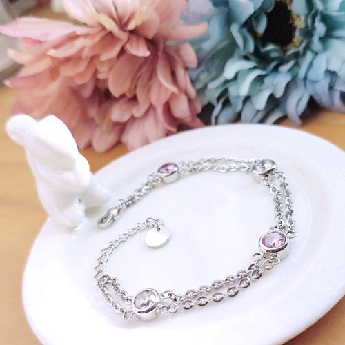 [Product] clearing print beautiful feeling white steel bracelet Stone crystal diamond afraid of