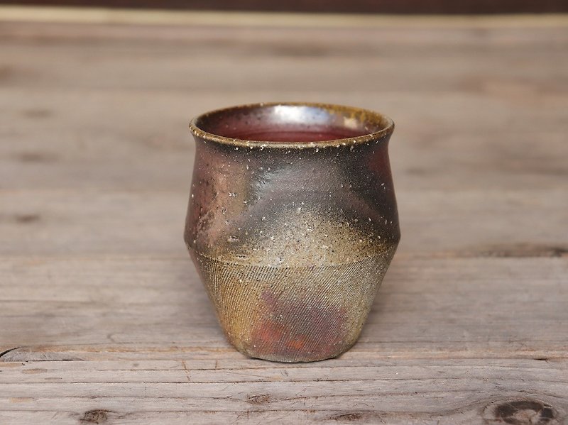 Bizen Free Cup (Wildflower) f1-039 - Cups - Pottery Brown