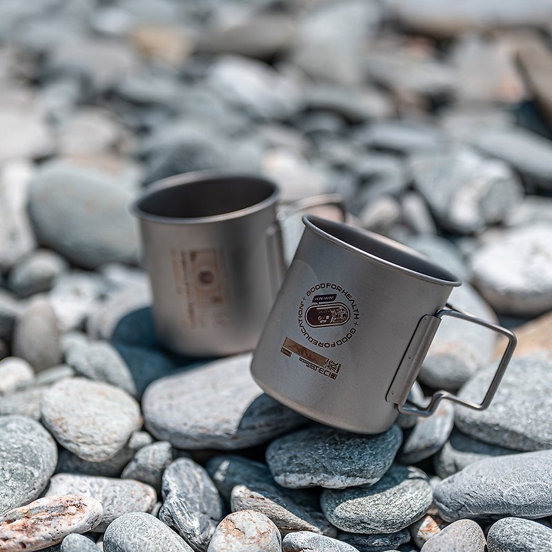 不鏽鋼 野餐墊/露營用品 銀色 - Teci 地殼研究所 鈦杯 GFH420ml & CO.420ml 露營杯 咖啡杯 戶外