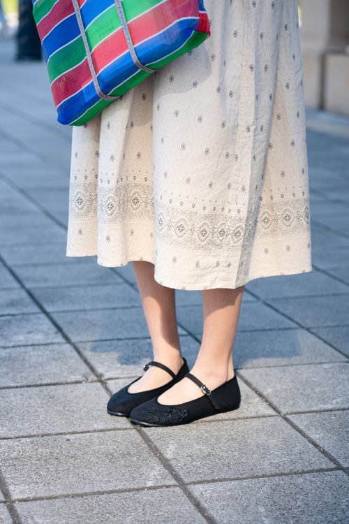 チャイナシューズ / 刺繍靴 / うめ / ブラック - ショップ 小