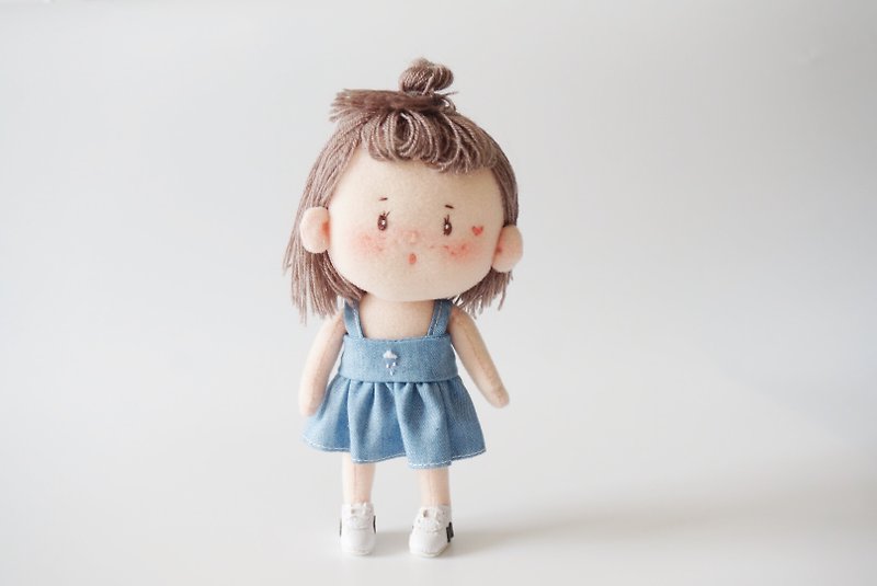 AN DOLL 原創手作布娃娃文藝禮物-小雨點 - 玩偶/公仔 - 棉．麻 白色
