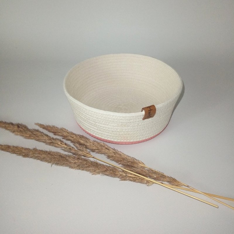 Cotton storage basket - กล่องเก็บของ - ผ้าฝ้าย/ผ้าลินิน ขาว