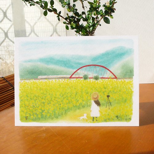 小草屋 grassyhouse 台灣風情系列-縱谷的花海 明信片