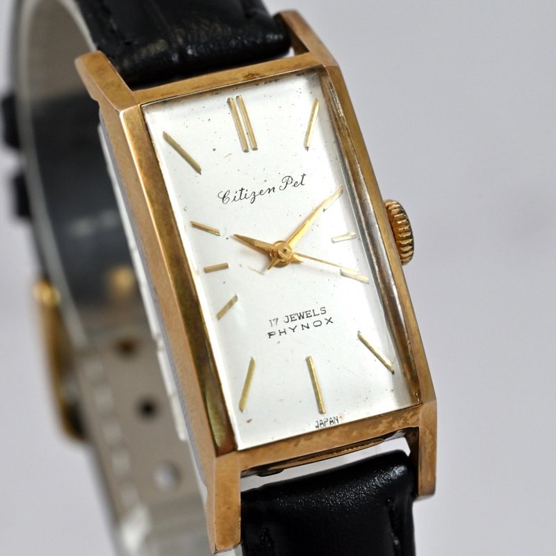 送料無料 ヴィンテージ CITIZEN Pet 手巻式腕時計 女性用腕時計 17石 金メッキ Ref.6802 日本発送 - 女錶 - 不鏽鋼 銀色