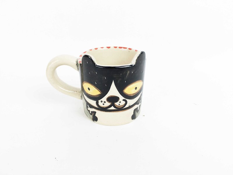 ニースリトルクレイエスプレッソコーヒー猫0133-14 - マグカップ - 陶器 グレー