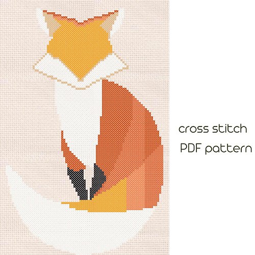 NaraXstitch patterns 十字繡圖案 Fox cross stitch, Animal cross stitch pattern, PDF Pattern /19/