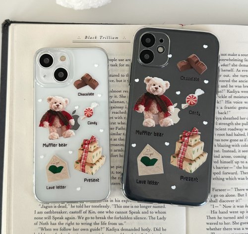 hottmall iPhone 16/15/14/13/12/11/XS/XR/7/8/SE2/SE3 Bear Transparent Phone Case