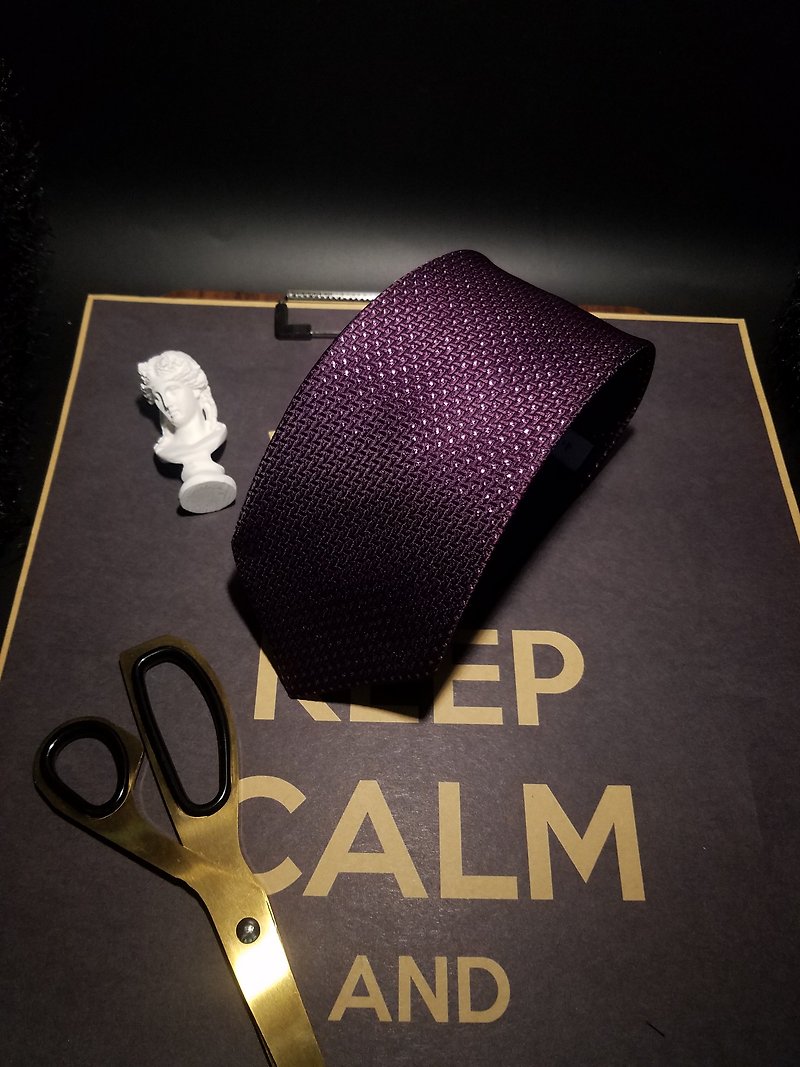 紫銀点ネクタイビジネス正装紳士ネクタイ - ネクタイ・タイピン - シルク・絹 パープル