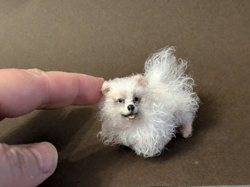 Spitz Basya. Crocheted miniature. OOAK - 玩偶/公仔 - 其他材質 白色