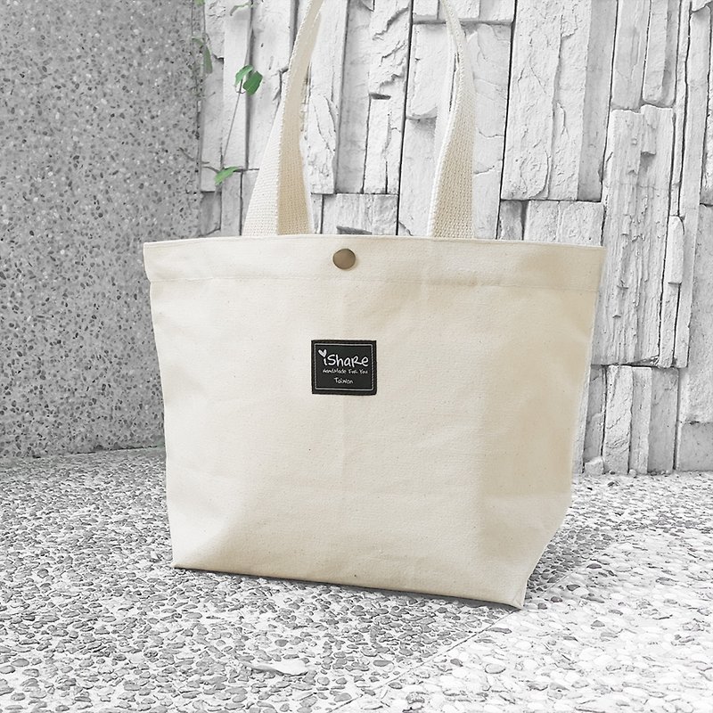 Hand sewn printed (multi-pattern) Dyed (Peibu) canvas bag bag / Shoulder Bag (small bag / bag / portable bag / lunch bag / small Toth) - กระเป๋าถือ - ผ้าฝ้าย/ผ้าลินิน ขาว
