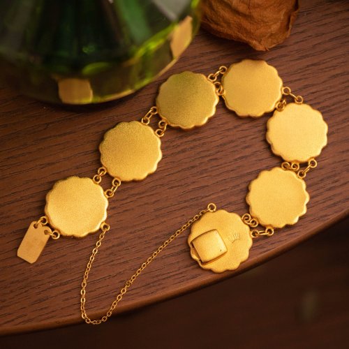 日本のアミタ アンティーク象象嵌 24Kゴールド/スターリングシルバー