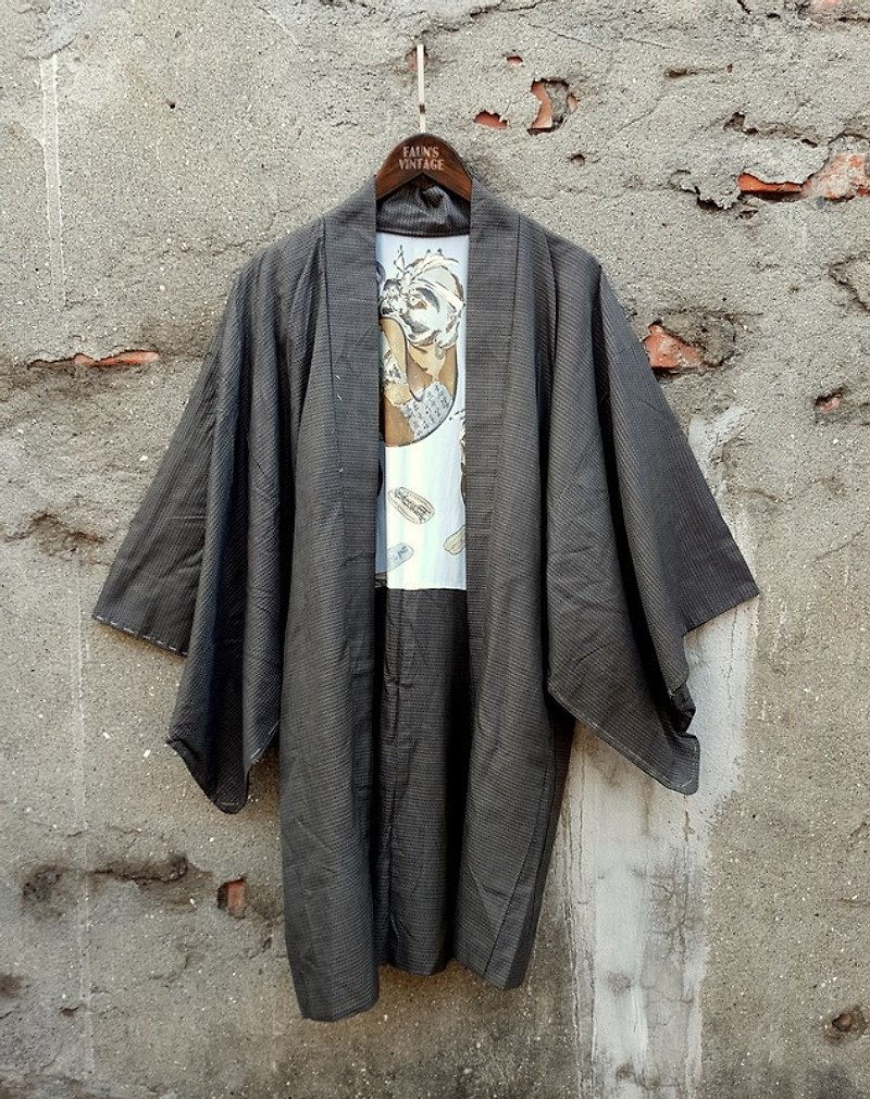 Small turtle Ge Ge - tumbler feather weave antique kimono jacket - Men's Coats & Jackets - Cotton & Hemp 