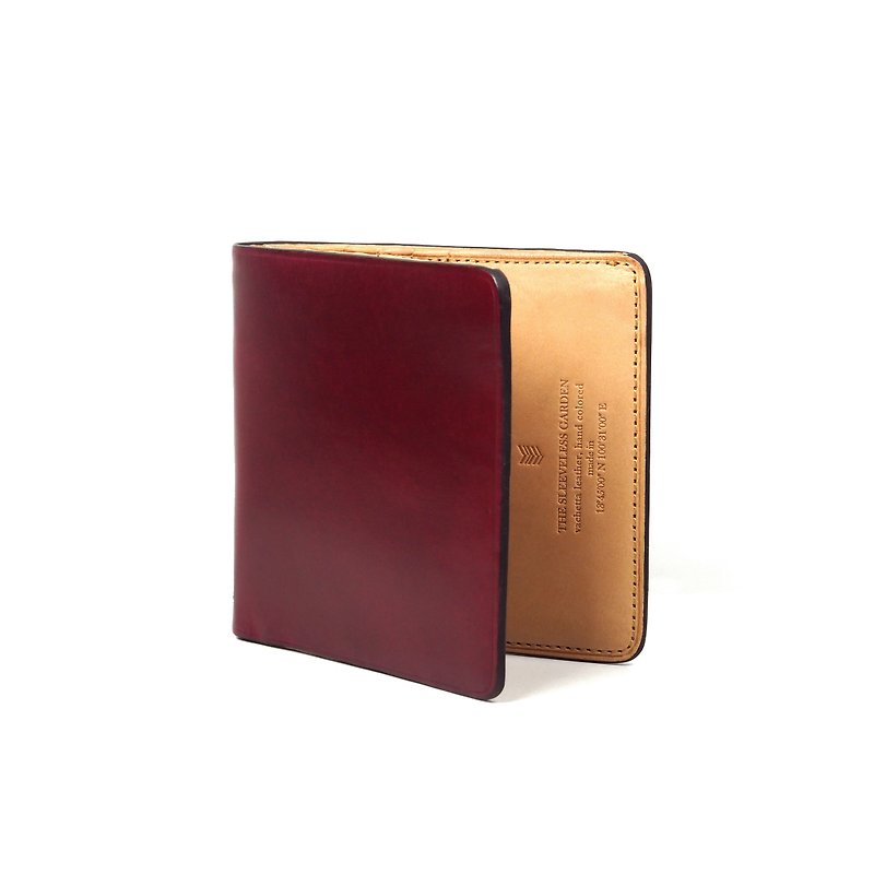 Square bifold wallet /Oxide RED - Wallets - Genuine Leather Red