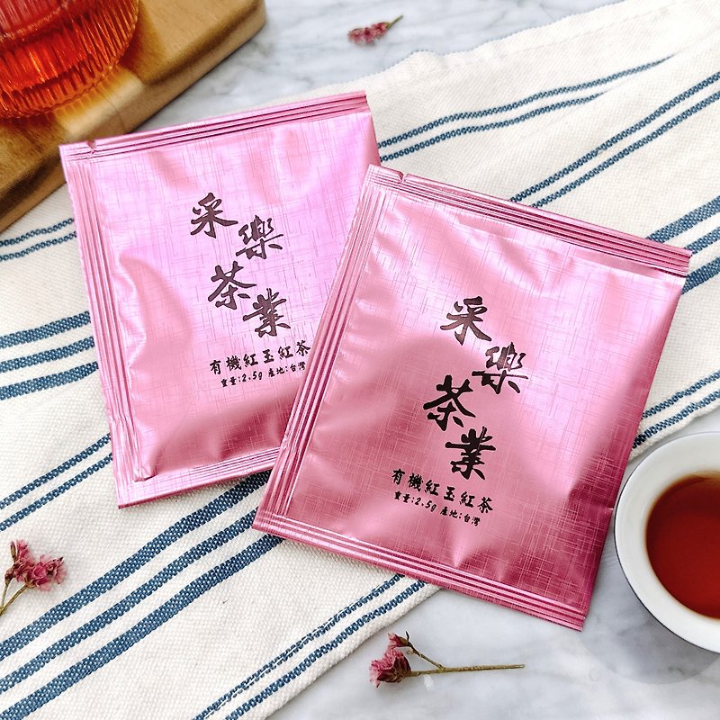 [Caile Tea Industry] Organic Ruby Black Tea - Triangular three-dimensional tea bag Organic Ruby Black Tea - ชา - วัสดุอื่นๆ สึชมพู