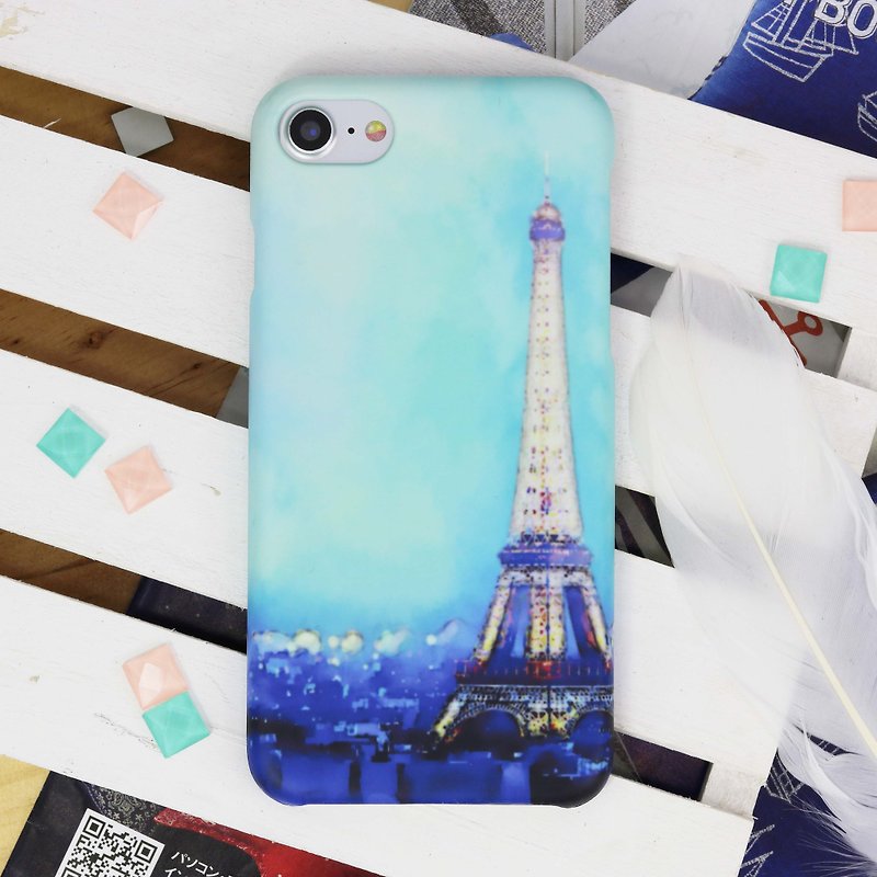 Romantic evening Paris Eiffel tower Scenery Matt Hard  iPhone X 8 8 plus 7 7+ LG - เคส/ซองมือถือ - พลาสติก หลากหลายสี