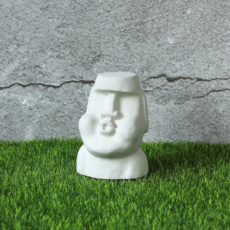 Cement Moai - Little blowing Moai - ตุ๊กตา - ปูน สีเทา