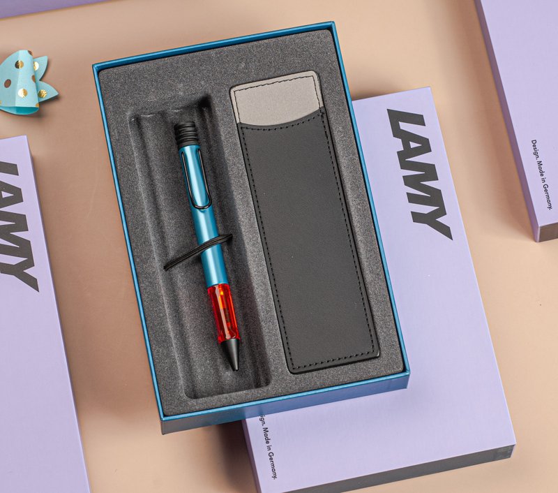【雷雕刻字】LAMY 原子筆 限量單入筆套禮盒 /AL star2025 單寧藍 - 原子筆/中性筆 - 鋁合金 藍色