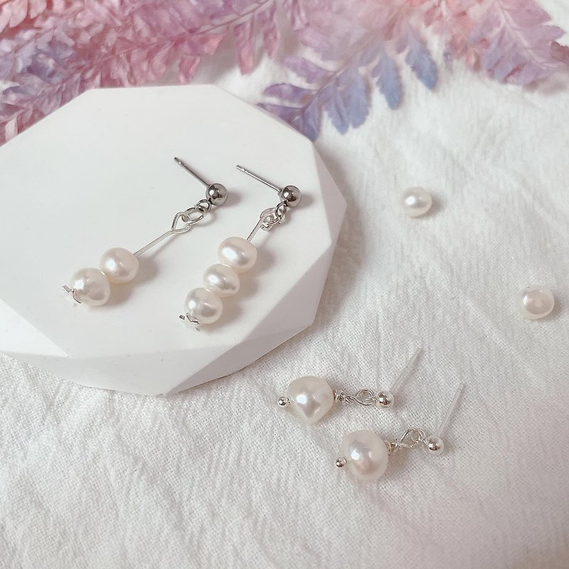 Elf.elemental Don't cry. Don't cry. Tears are pearls handmade earrings - Earrings & Clip-ons - Pearl 