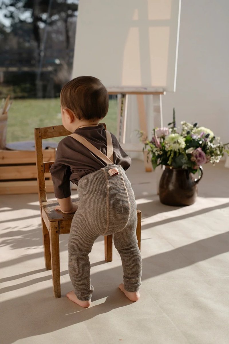 Silly Silas - Vintage Rib Suspenders - Charcoaly Brown - Pants - Cotton & Hemp 