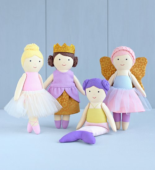 VecherniePosidelki 2 PDF Mini Dolls + Ballerina, Princess, Mermaid, Fairy Outfits Sewing Pattern