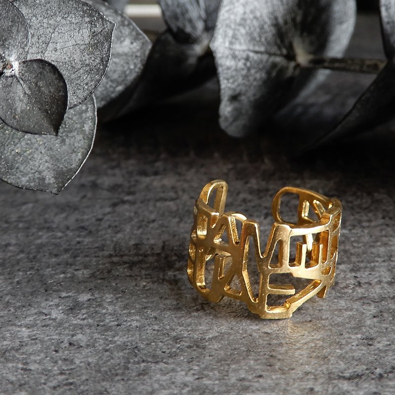 [Adjustable] VF pinky ring / brass - แหวนทั่วไป - ทองแดงทองเหลือง สีทอง