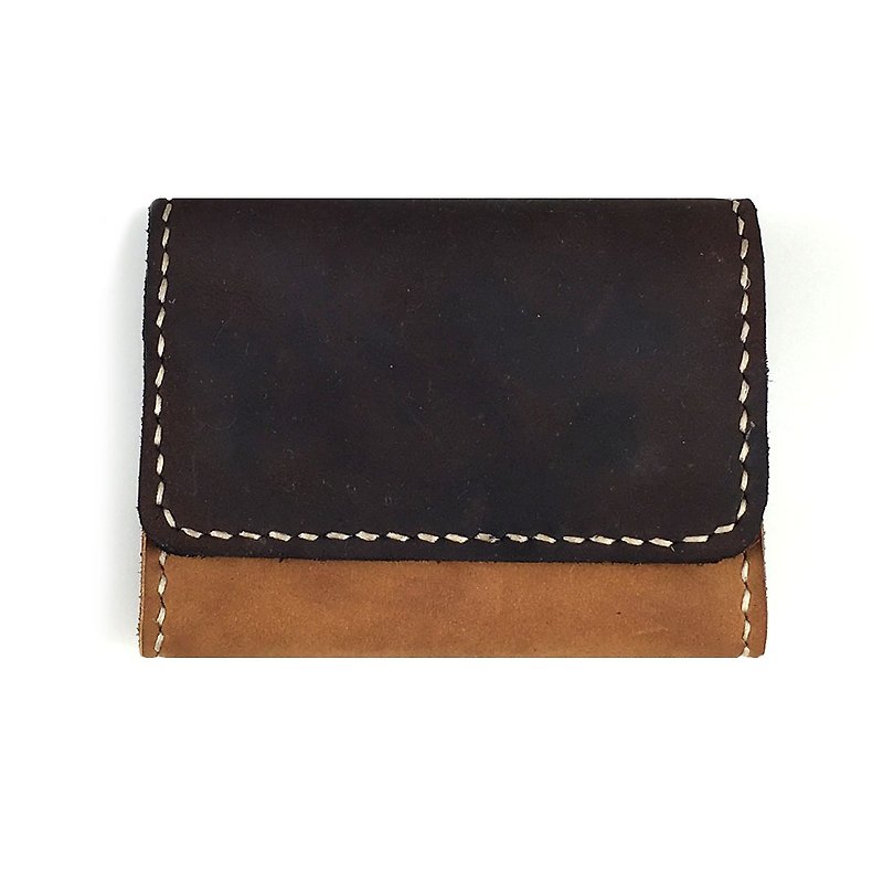 [U6.JP6 handmade leather] - pure natural handmade imported leather hand-stitched leather purse for / card holder / card holder / Universal package. - Other - Genuine Leather 