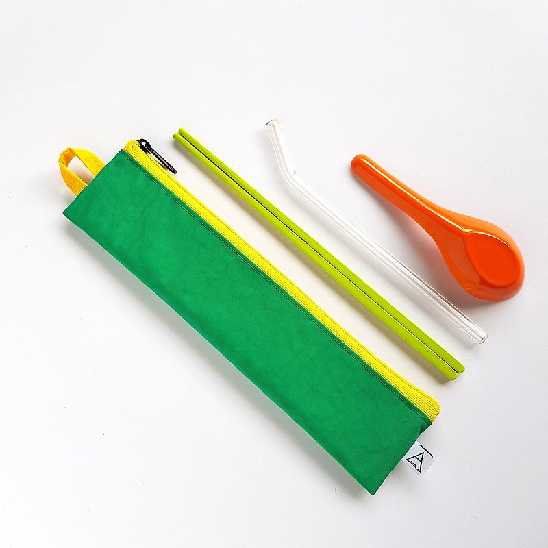 多吃蔬果好健康/環保餐具袋/酸檸檬 - 筷子/筷子架 - 其他材質 綠色