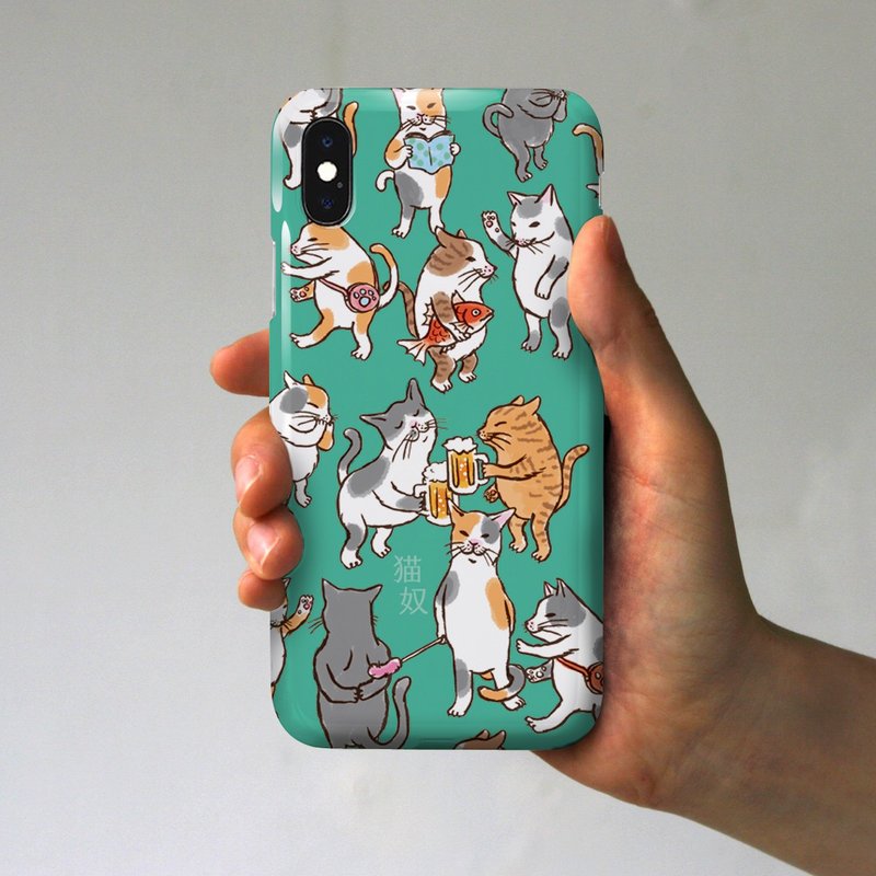 Smartphone case cat guy emerald - Phone Cases - Plastic Green