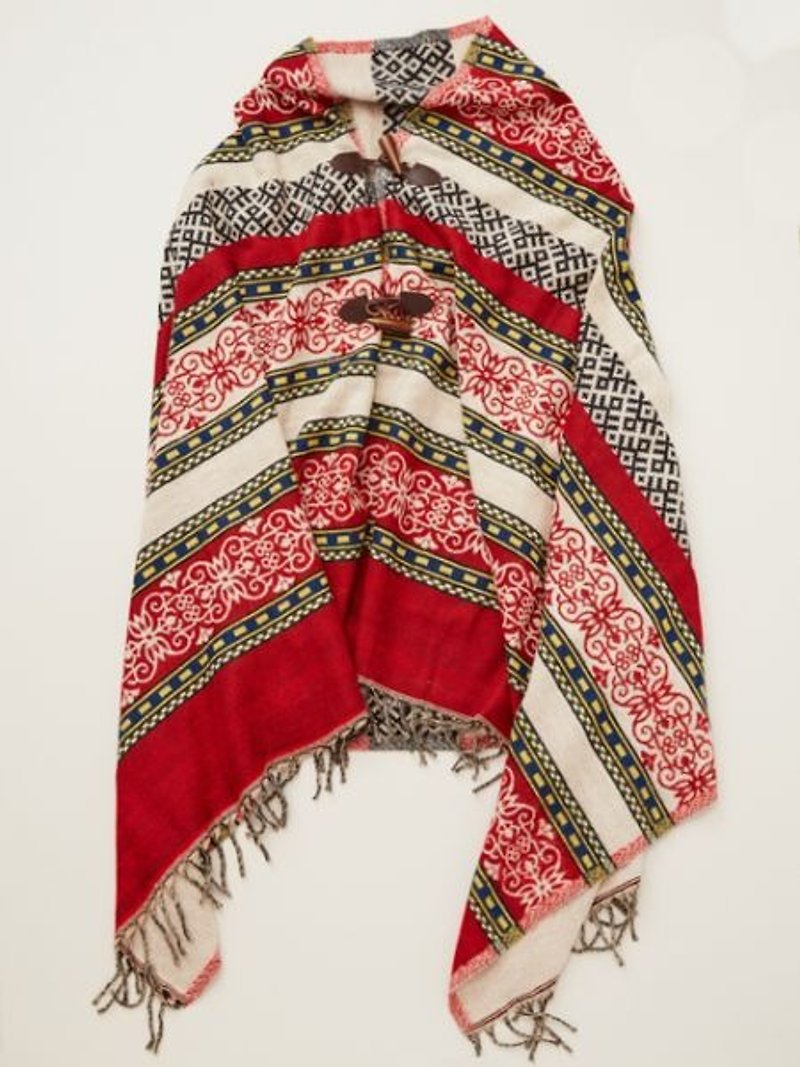【Pre-order】 ☼ ethnic totem tassel shawl / scarf ☼ (two-color) - Scarves - Other Materials Multicolor
