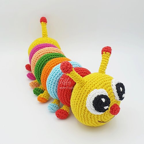 TiffyHappyCrafts Tiffy The Caterpillar Stacking Toy Crochet PATTERN PDF