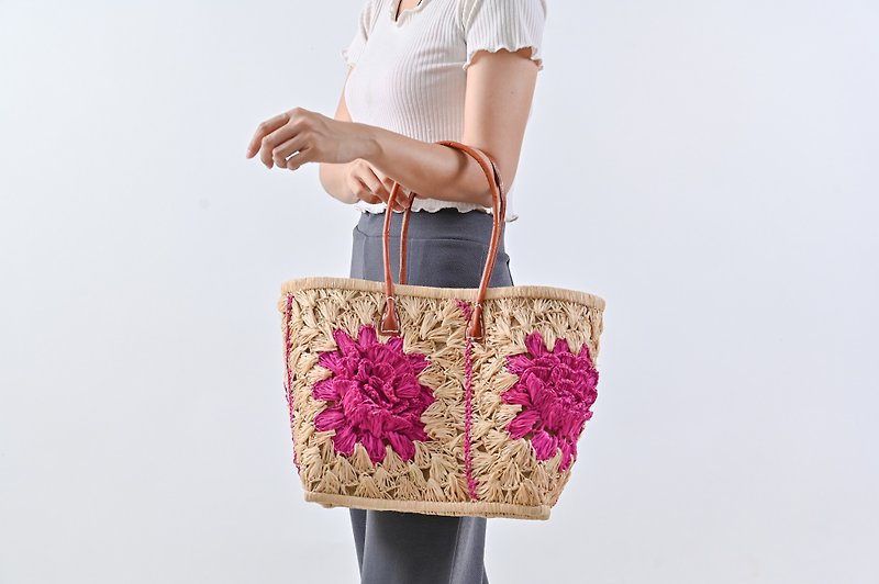 Madagascar Raffia  Knit Bag - 手袋/手提袋 - 植物．花 