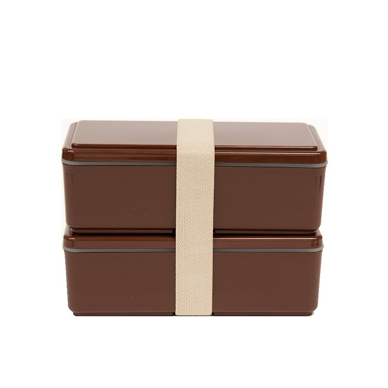 Sanhao Co., Ltd. GEL-COOL gentleman series double cold storage lunch box L dark brown - Lunch Boxes - Plastic Brown