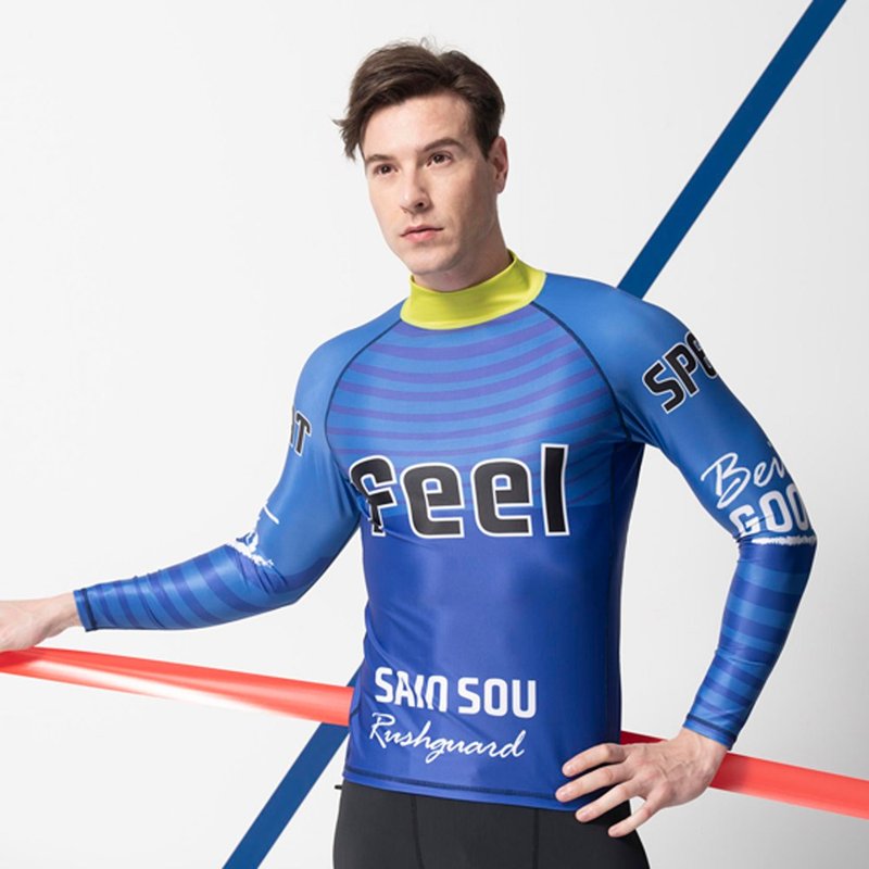 MIT anti-UV long-sleeved bust jellyfish suit amphibious - Men's Sportswear Tops - Polyester Blue