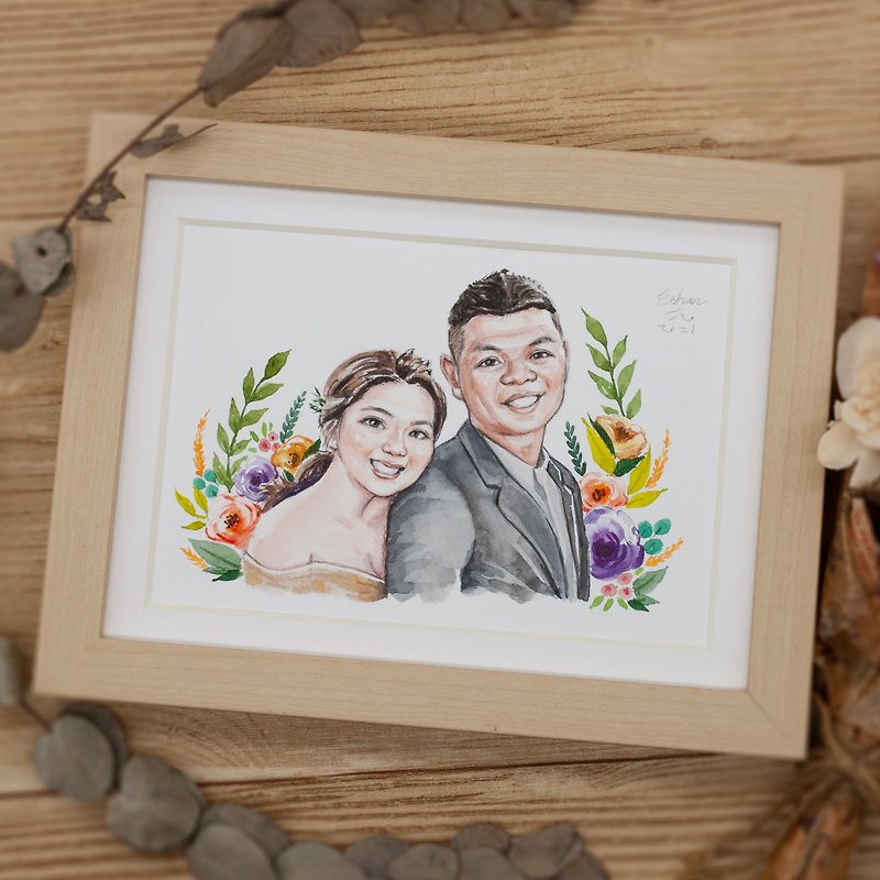 【Portrait of Ethan】-wedding illustration (7 inch/frame needs to be purchased separately) - การ์ดงานแต่ง - กระดาษ ขาว