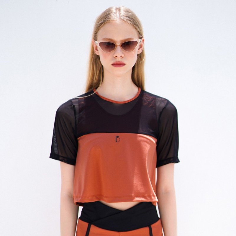 Essential two-tone crop – 銅色 / 泳衣 (單獨販售) BLT078COPP - 女泳衣/比基尼 - 尼龍 橘色
