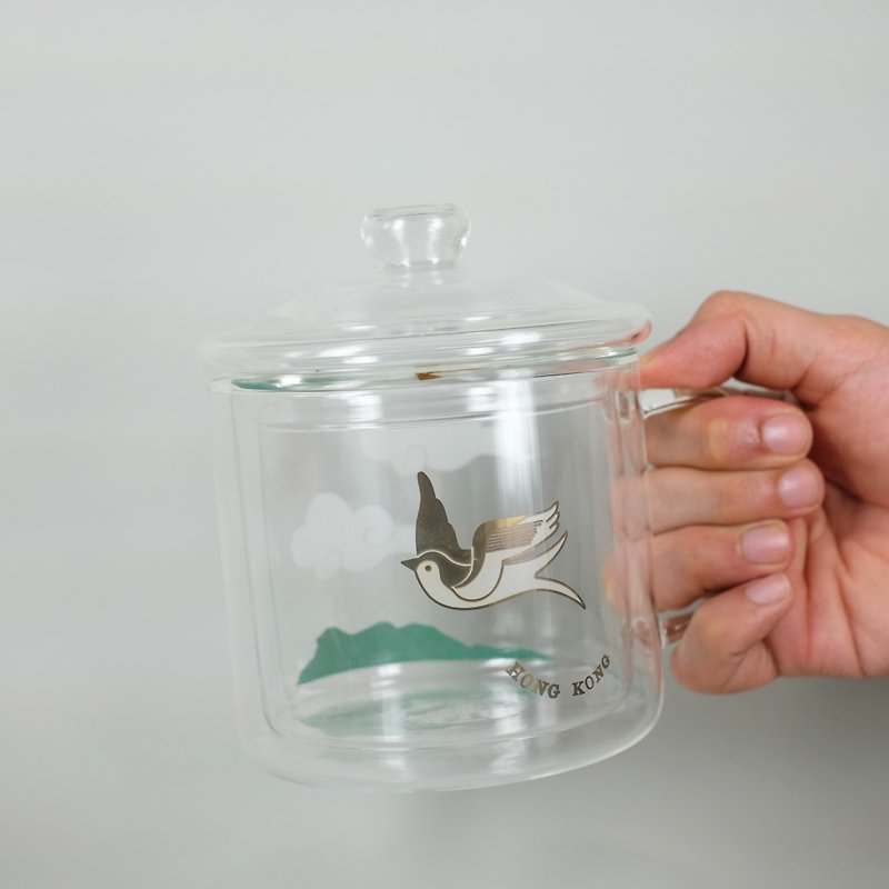 Double insulated heat-resistant glass / tea cup / coffee cup - <Free Swallow Unyielding Lion Mountain> - Mugs - Glass 