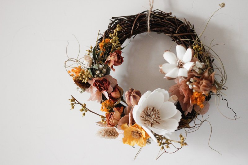 【One person in a class】Fragrance flower dry wreath - จัดดอกไม้/ต้นไม้ - พืช/ดอกไม้ 