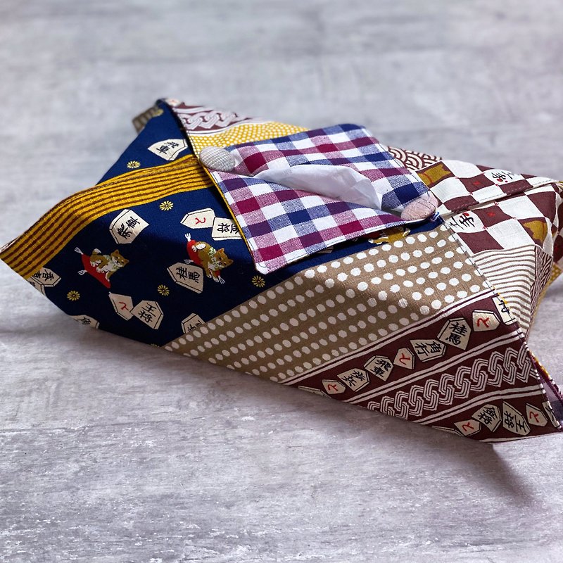 Golden Shiba Inu Linen Cat Shiba Inu's Fabric Tissue Box - Tissue Boxes - Cotton & Hemp Multicolor