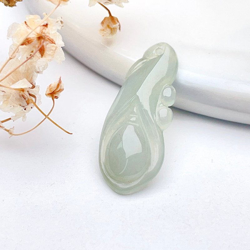 Ice jade buds | Natural grade A jade | Gifts - พวงกุญแจ - หยก สีเขียว