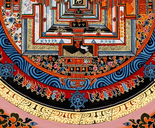 Thanka タンカ マンダラ タンカ 曼荼羅 長方形 38cm×34cm｜マライカ公式通販
