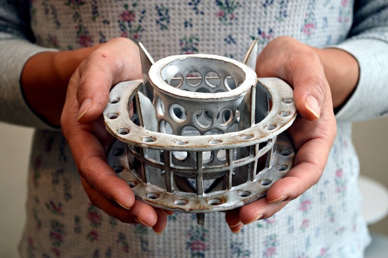 壁掛け式陶製燭台　幻燈ランタン#4 - 香氛蠟燭/燭台 - 陶 