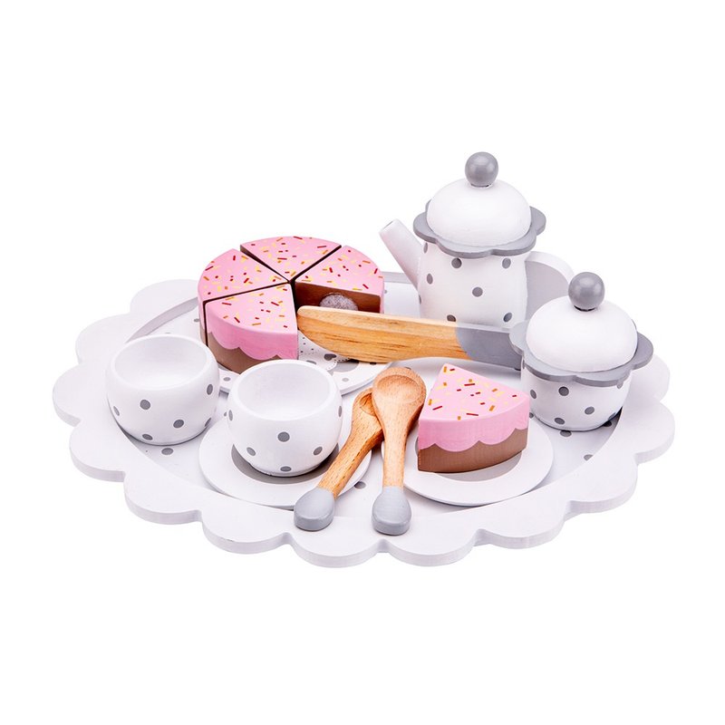 【Netherlands New Classic Toys】British Afternoon Tea Cake Set 10621 - ของเล่นเด็ก - ไม้ 