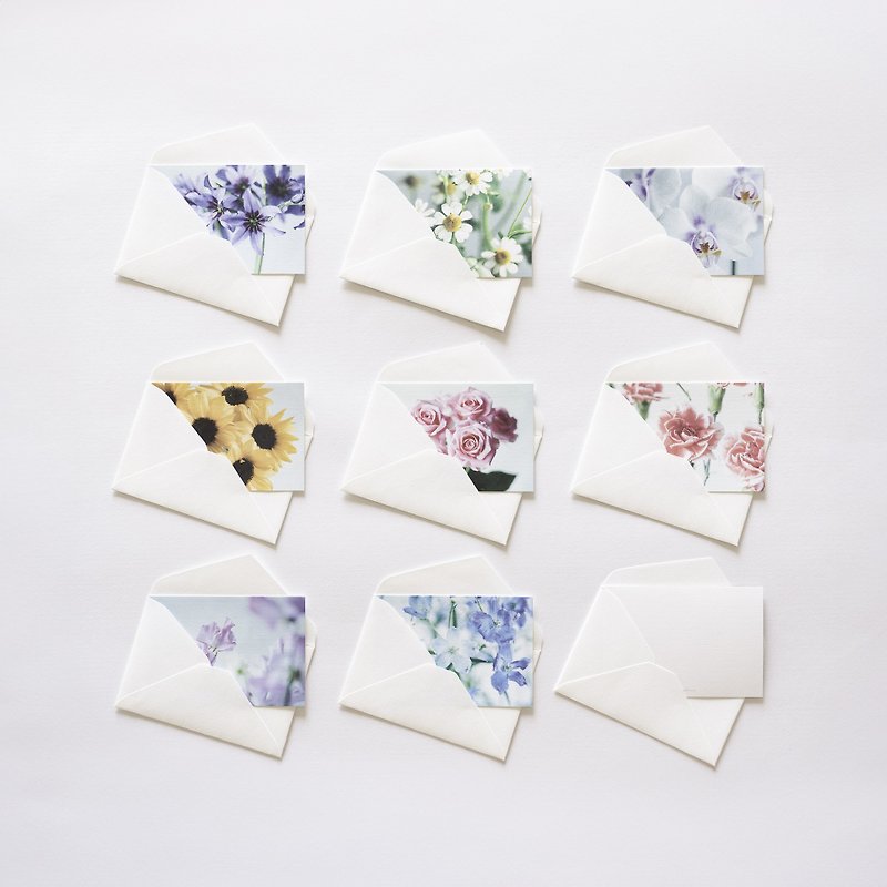 Flower lover message cards, 8 types, 40-piece set, palm-sized FTS-001D - Cards & Postcards - Paper 