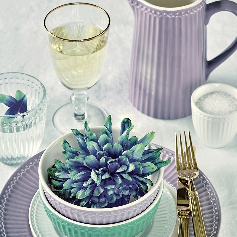 [Ready for clearance] Danish GreenGate Alice lavender dinner plate 26.5cm/cereal bowl - จานและถาด - เครื่องลายคราม สีม่วง