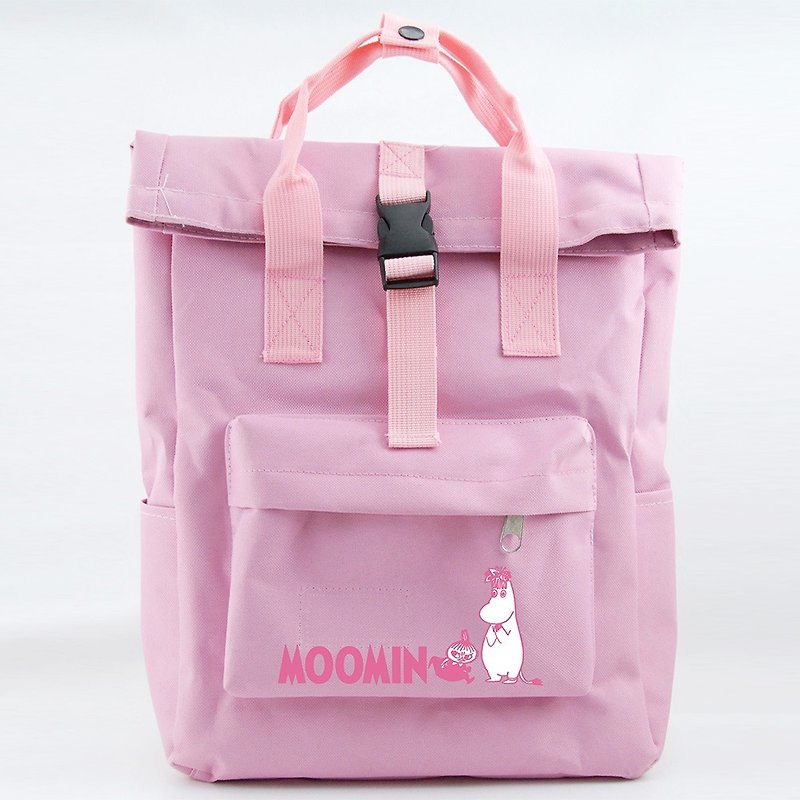 Moomin授權-開釦後背包(粉) - 背囊/背包 - 聚酯纖維 粉紅色