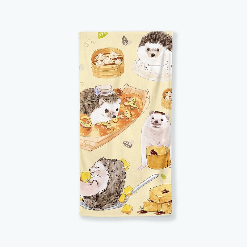 [snack hedgehog] bath towel blanket - Towels - Carbon Fiber Orange