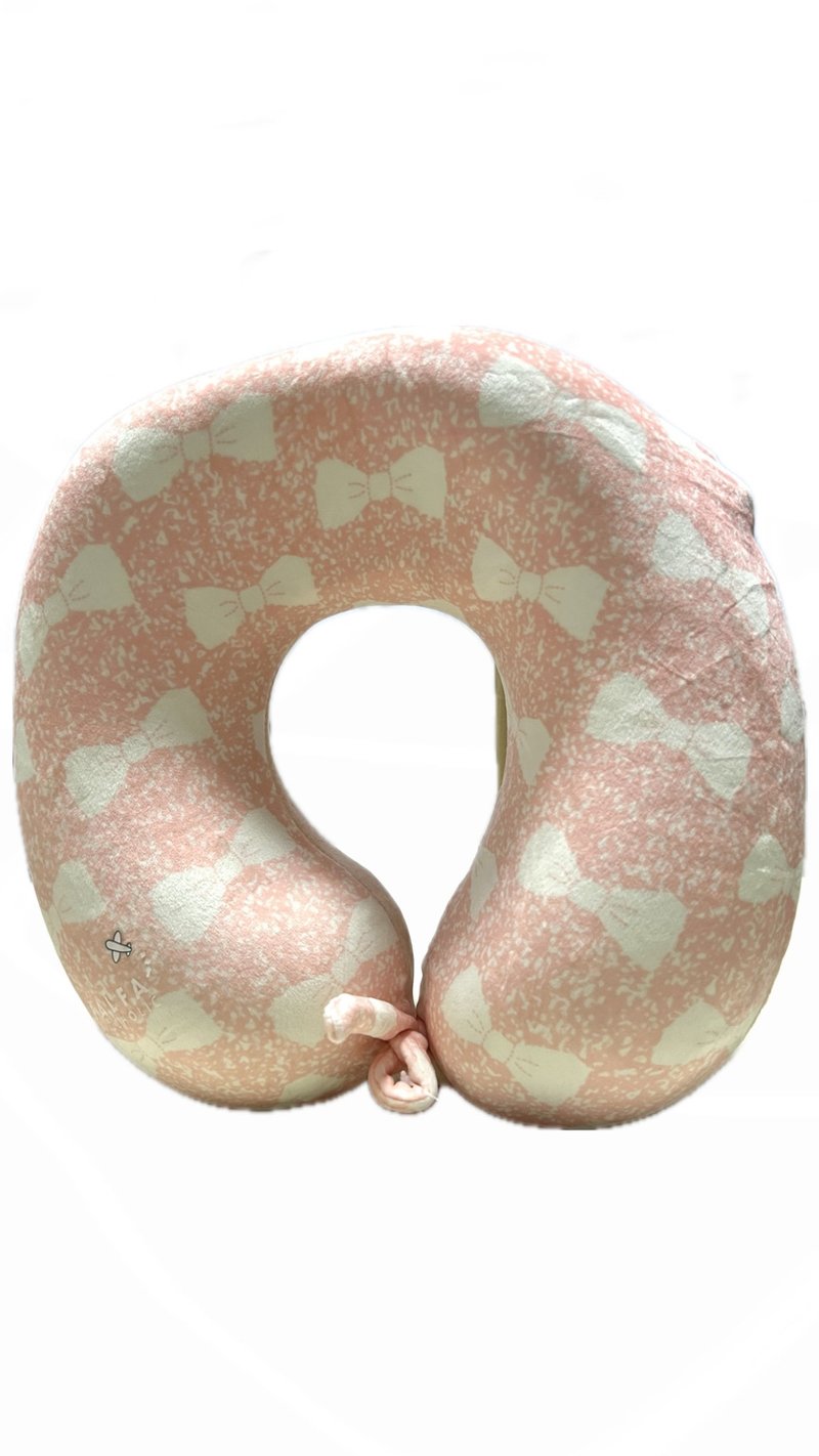 Baby Pink Bowtie Memory Foam Travel Neck Cushion  (Adult size) - Neck & Travel Pillows - Other Man-Made Fibers Pink