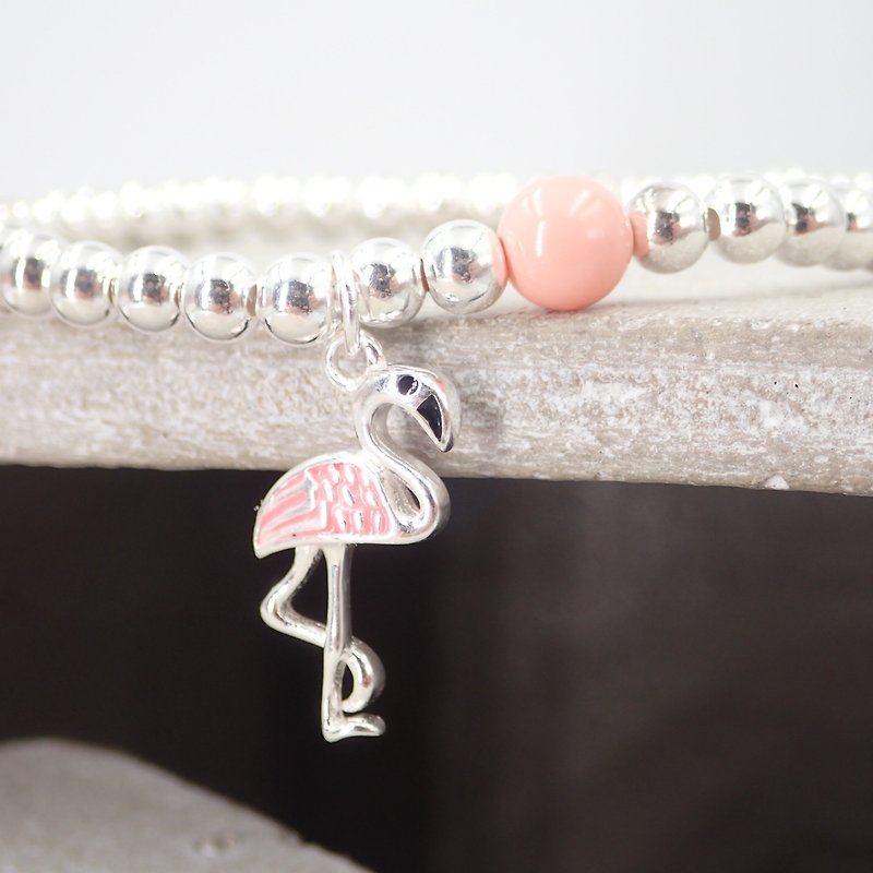 B10059 Flamingo Silver 925 Bracelet  - Bracelets - Other Metals Silver